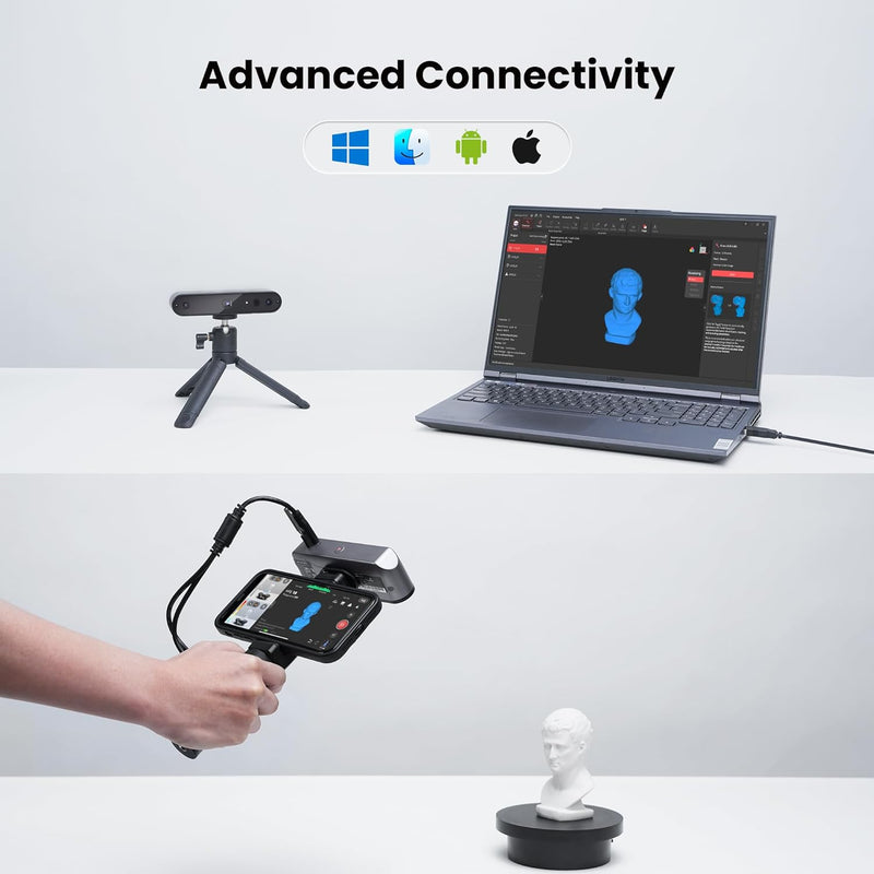 Revopoint Inspire 3D Scanner for 3D Printing Handheld, Portable 3D Printer Scanner Up to 18FPS Scanning Speed, Full Color 3D Model Scanning Compatible with Android/iOS/Mac/Win