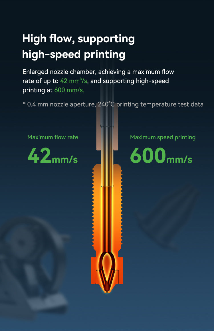 Creality Official E3D Obxidian™ High Flow Nozzle, Support Maximum Flow Rate of 42mm³/s by Multi-channel Design, Integrated Design Quick-Swap Nozzle for K1C, Ender 3 V3, Ender 3 V3 Plus, K1 Max, K1